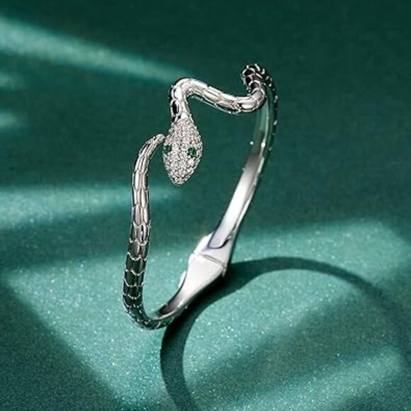 Neiman Marcus Adjustable Snake Open Bangle Cuff Bracelet - Picture 2 of 5
